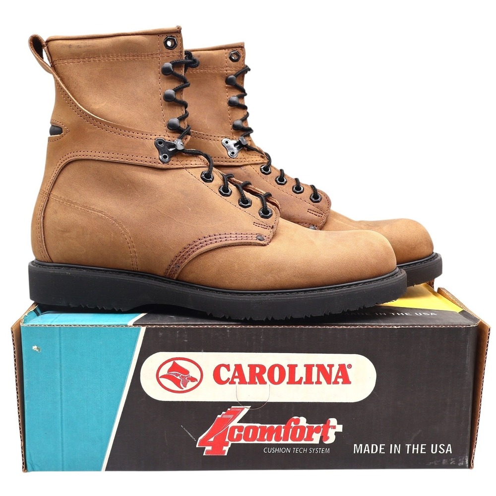 Carolina Work Boots Mens 11 D Vintage Brown Leather 4Comfort Made in USA 839